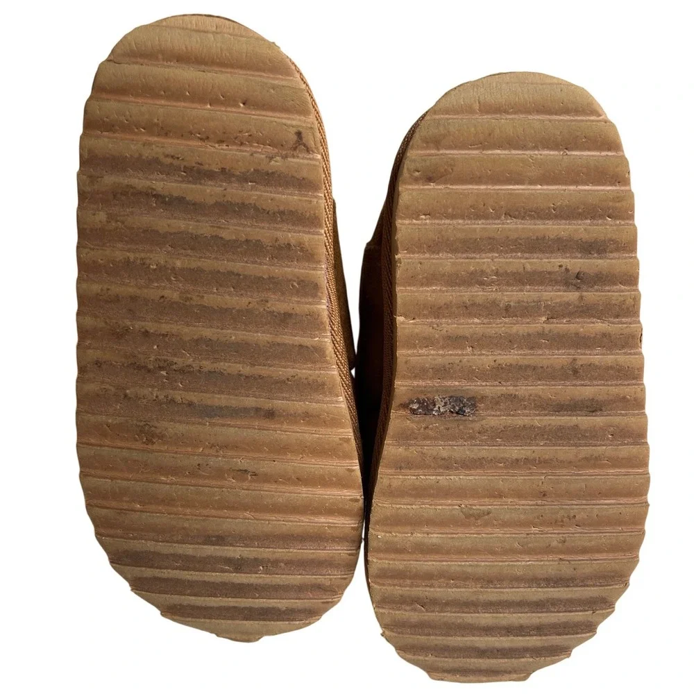 GAP‎ Kids Tan Suede Cozy Booties Sherpa Lined Size 12